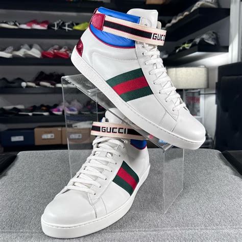 ace sneakers with gucci tennis|Gucci ace high top sneakers.